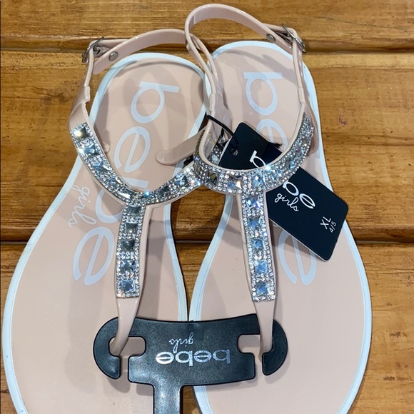 bebe Shoes | Bebe Girls Pink Rhinestone Sandals | Poshmark